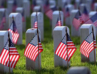 American Flags on Graves for Memorial Day American Flags on Graves for Memorial Day